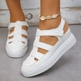 thumbnail image 2 of Bmisegm 2024 Summer Women's Wedge Heel Thick Sole with Elevated Hollow Out Fashion Sports Sandals Womens Sandals Summer White 7.5, 2 of 8