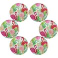 thumbnail image 3 of SKYSONIC Pink Flamingos Round Placemats for Dining Table Non-Slip Heat-Resistant Polyester Table Mats Set of 1 Washable Table Mats for Kitchen Dining Table Decoration (634), 3 of 7