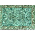 thumbnail image 1 of Ahgly Company Machine Washable Indoor Rectangle Persian Turquoise Blue Traditional Area Rugs, 3' x 5', 1 of 4
