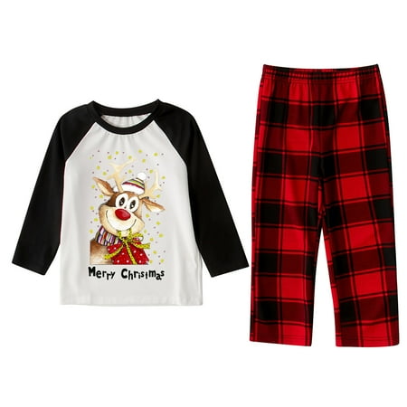 

Christmas Pajamas for Family Festival Printed Long Sleeve Family Pajamas Matching Sets Xmas Sleepwear Pajamas Suit
