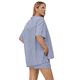 thumbnail image 2 of Conjuntos de Verano de 2 Piezas para Mujer, Camisas de Larga con Botones y Pantalones Cortos A Juego, 2025, Azul , L, 2 of 5