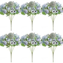 6 Bundles Peonies Artificial Flowers, Artificial Silk Fake Flowers Wedding Valentines Bouquet Bridal Decor, Silk Flowers Fake Silk Flowers Wedding Birthday Party Table Centerpieces Home Decoration