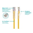 thumbnail image 3 of Monoprice Cat6 Ethernet Patch Cable - 2 Feet - Yellow | Network Internet Cord - Snagless RJ45 Stranded 550MHz UTP CMR Riser Rated Pure Bare Copper Wire 28AWG - SlimRun Series, 3 of 6