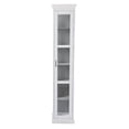 thumbnail image 3 of SEI Furniture Balterley Wood Tall Curio Cabinet with Glass Door in White, 3 of 3
