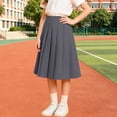 thumbnail image 2 of SAWOBUUN Girls' Pleated Midi Skirt Casual A Line High Waist Skirt School Uniform Back to School Skirt, 2 of 9