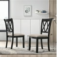 thumbnail image 6 of Roundhill Furniture Windvale Fabric Upholstered Dining Chair in Black, Set of 2, 6 of 12