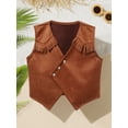 thumbnail image 6 of inhzoy Kids Boys Girls Western Cowboy Cowgirl Vest Cosplay Jacket Type B-Brown01 10, 6 of 8