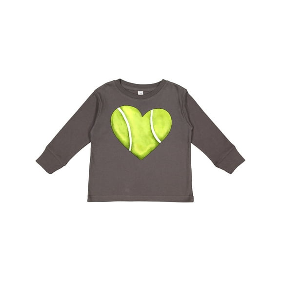 Inktastic Tennis Ball in Heart Boys or Girls Long Sleeve Toddler T-Shirt