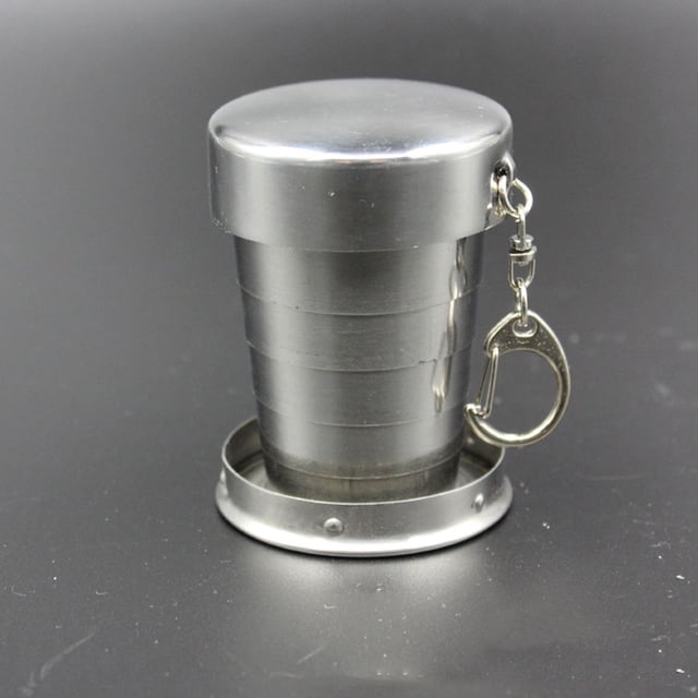 銆?PCS 銆慞ortable Retractable Cup Stainless Steel collapsible mug Portable Collapsible Outdoor Camping Metal Mug 75ml/150ml/250ml