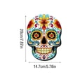 thumbnail image 3 of Sugar Skull Decor Wooden Wall Art Decor 8 Inch Hanging Wall Decor Colorful Floral Wall Art for Indoor Outdoor Halloween Day of The Dead Da de Los Muertos Celebration Home Display,, 3 of 6