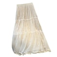 thumbnail image 2 of qelini Womens Velvet Skirt Long Loose Long Skirt Pleated High Waist A-line Skirt Casual Solid Color Summer Skirt, 2 of 5
