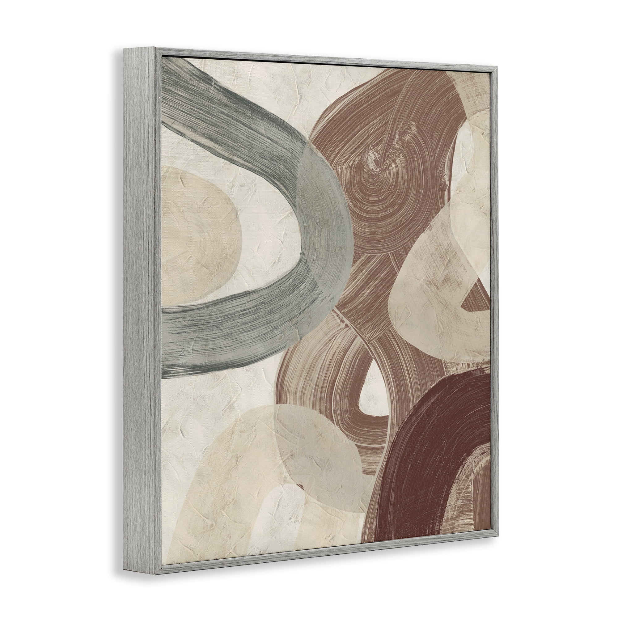 Stupell Industries Abstract Southwestern Neutrals Abstract Painting Gray Framed Art Print Wall Art, 11 x 14