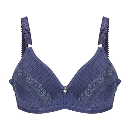 

loopsun Fall Savings Clearance 2023! for Womens Plus Size Bra Woman s Embroidered Glossy Comfortable Breathable Bra Underwear No Rims