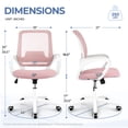 thumbnail image 2 of CELTOSS Ergonomic Home Office Chair, Mid Back Lumbar Support Desk Chair, Adjustable Height with Armrests for Adults, Pink, 2 of 11