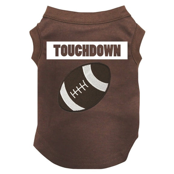 Petitebelle Touchdown Football Puppy Dog Shirt (Brown, Small)