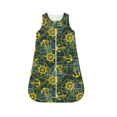 

Cauagu Marine Anchors And Compass for Infant Wearable Blanket Unisex Girl Boy Swaddle Transition Sack - Newborn Essentials Sleep Clothes-Medium