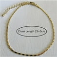 thumbnail image 2 of Simple Woman Anklets Casual/Sporty Golden Silver Color Chain Women 14K Yellow Gold Ankle Bracelet Jewelry, 2 of 6