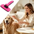 thumbnail image 5 of SelfâCleaning Slicker Pet Grooming Brush Ergonomic Handle Deshedding Tool For Dogs Cats Removes Loose Mats Tangles(Pink-12.3x17.2cm), 5 of 5