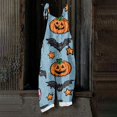 thumbnail image 7 of Halloween Jumpsuits for Women Casual Comfy Cotton Linen Lounge Clothes Funny Floral Print Overalls with Pockets, 7 of 7