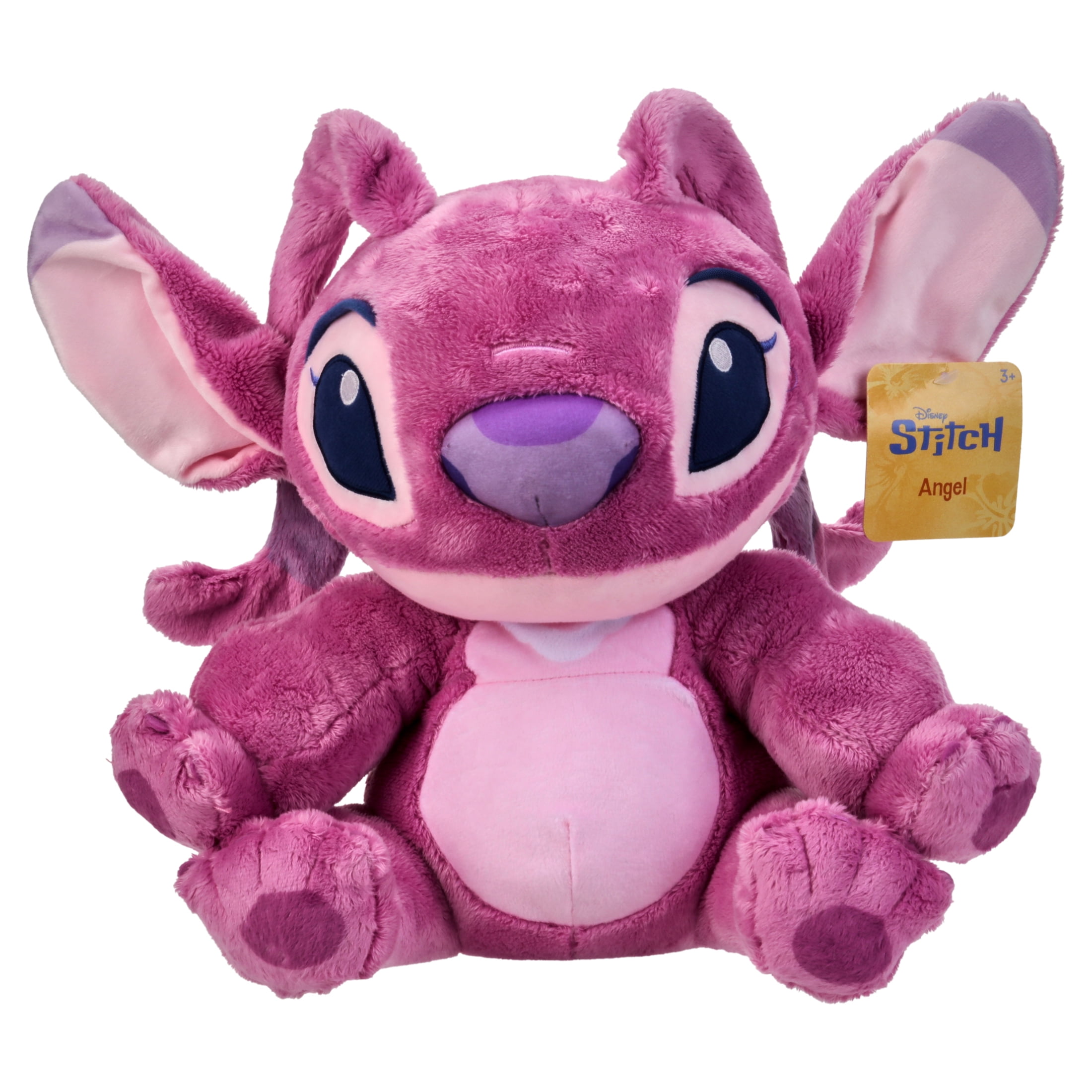 Disney Stitch 14-inch Fuzzy Angel Plush Stuffed Animal, High Quality Soft Plush Toy, Kids Ages 2+