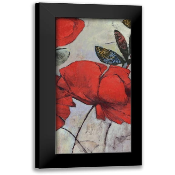 PI Studio 9x14 Black Modern Framed Museum Art Print Titled - Red Poppy I