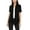Black, variant on Women's Casual Solid Short Sleeve Basic Open Draped Front Cardigan Office Wear