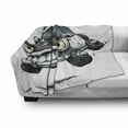 thumbnail image 3 of Police Soft Flannel Fleece Blanket, Police Cartoon Car Cab Like Design with Furious Angry Eyes and Red Alarm Print, Cozy Plush for Indoor and Outdoor Use, 60" x 80", Black and White, by Ambesonne, 3 of 6