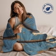 thumbnail image 2 of Retro Nautical Throw Blankets, Anchor Wood Texture Soft Fleece Blanket Decorative for Home Sofa Couch Chair Living Bedroom, 50x60 inches, Beige Navy Blue, 2 of 9