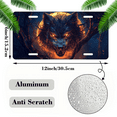 thumbnail image 2 of 1 Pcs 2D Flat License Plate Covers & Frames, Wolf Under the Moon For Decorative Front, Waterproof For Decoration Aluminum License Plate Covers & Frames Cover For Men Women, 12" X 6", 2 of 7