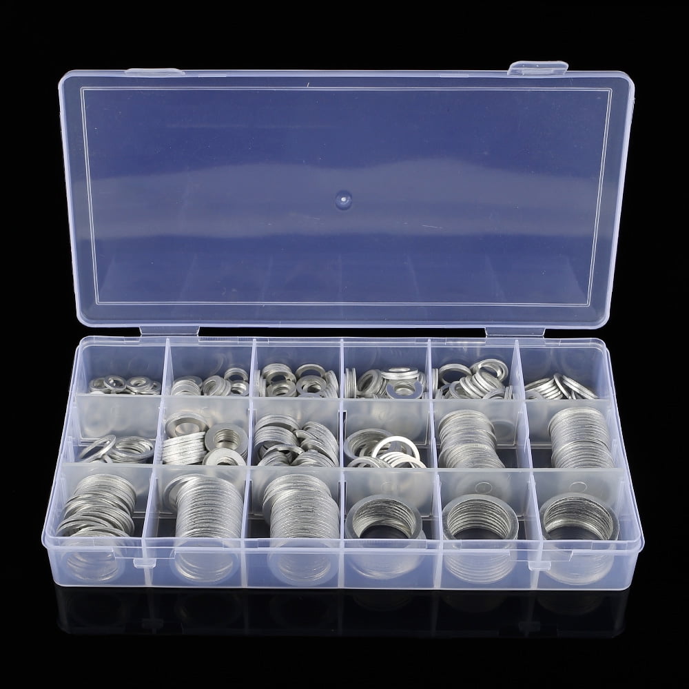 450pcs Oil Drain Plug Crush Aluminum Gaskets Washers Assortment Kit W/ Tool Case 