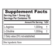 Evlution Nutrition L-Arginine + L-Citrulline - Endurance + Workout Performance Supplement - 2000mg Complex - Vasodilation + Nitric Oxide Support - Vegan + Gluten Free Powder - 75 Servings