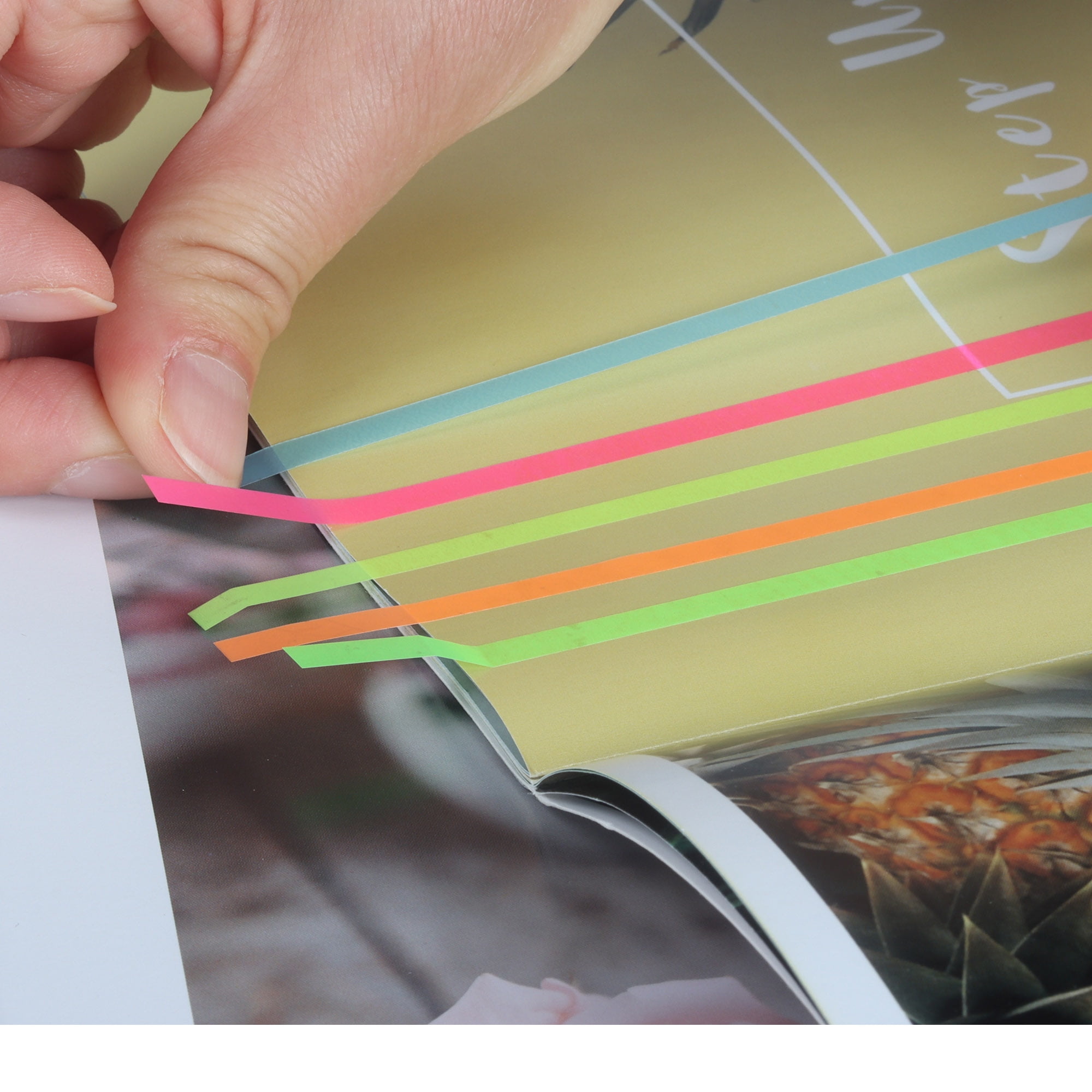 Pen + Gear Transparent Sticky Highlights, 0.2x5.5 Inch, Assorted Colors, 9 Pads