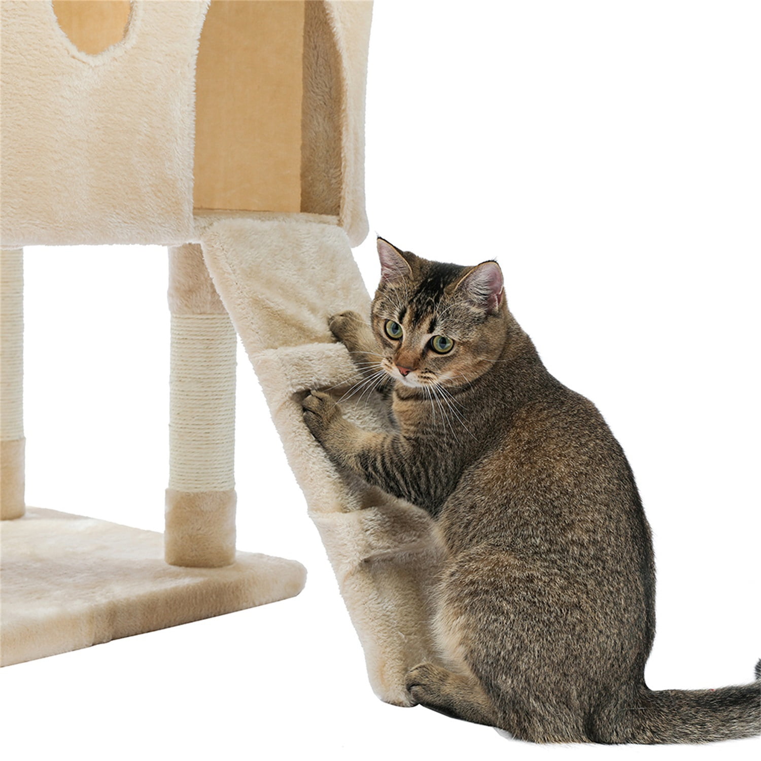 Pefilos 56" Tall Cat Trees Towers with Scratching Posts Condos Hammock Resting Perch, Indoor Pet Activity Furniture Play House for Large Cats Kitty Kitten, Beige Pefilos 56" Tall Cat Trees Towers with Scratching Posts Condos Hammock Resting Perch, Indoor Pet Activity Furniture Play House for Large Cats Kitty Kitten, Beige