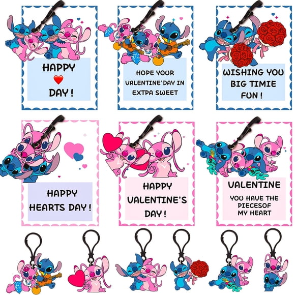Tarjetas de San Valentín Sanyi para niños, paquete de 24 tarjetas de llavero a granel