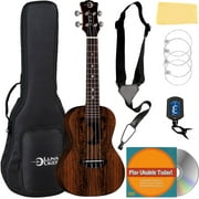 Luna Crescent Caidie Concert Ukulele Bundle with Gig Bag, Strap, Tuner, Strings, Austin Bazaar Instructional DVD, and Polishing Cloth