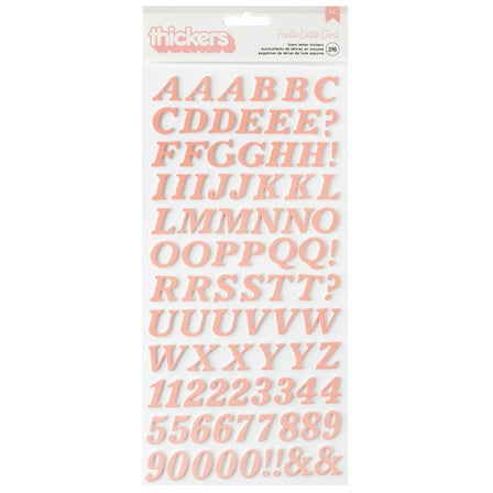 American Crafts Hello Little Girl Thickers Stickers 216/Pkg-Alpha