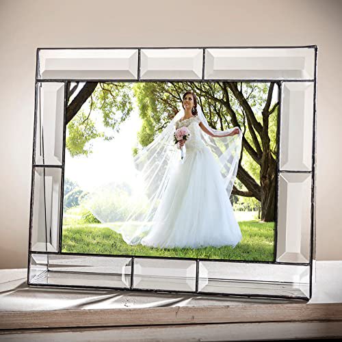 Cadre Photo en Verre Transparent 8x10 Accessoires de Bureau pour Affichage Photo Cadeau de Mariage Familial Anniversaire Fiançailles Collation des Grades Série J Devlin Pic 112
