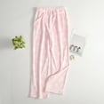 thumbnail image 4 of Women Pajama Pants Plush Sleep Pants Soft Elastic Waist Pajama Bottoms Patterned Pants With 2 Pockets for Comfortable Sleep and Lounge,Pink,2XL, 4 of 7