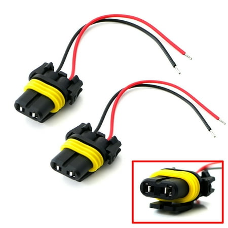 9006 Headlight Wire Harness - iJDMTOY (2) 9006 9012 HB4 Female Adapter Wiring Harness Sockets w/4-Inch Wires For Headlights Fog Lights Repair or Retrofit