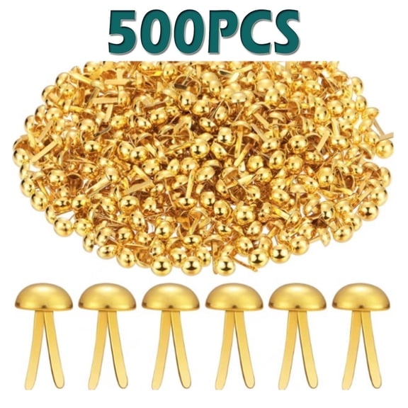 Paper Fasteners Brads for Paper Crafts Metal Brad Paper Fastener for Scrapbooking Craft Supplies 500Pcs