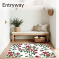 thumbnail image 3 of ODIKA 4'x6' Machine Washable Non-Slip Area Rug, Cottage Garden Floral Medallion with Vintage Rose Clusters High Traffic Rug with Pad, Red, 476969, 3 of 8