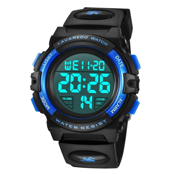 Reloj para niños, reloj para niños de 3 a 12 años, deporte digital al aire libre, cronógrafo multifuncional LED, resistente al agua hasta 50 M, calendario con alarma, reloj analógico para niños con ba