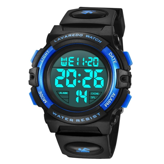 Reloj para niños, reloj para niños de 3 a 12 años, deporte digital al aire libre, cronógrafo multifuncional LED, resistente al agua hasta 50 M, calendario con alarma, reloj analógico para niños con ba