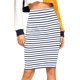 thumbnail image 1 of Falda de tubo ajustada a rayas hasta la rodilla con cintura elástica para mujer Rayas negras y azules. XS Rayas negras y azules. XS Xishao ropa, 1 of 2