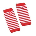 thumbnail image 1 of 1 Pair Thumbhole Design High Elastic Streetwear Style Half Mittens Crochet Knitting Striped Print Arm Wrist Gloves for Cosplay, 1 of 8
