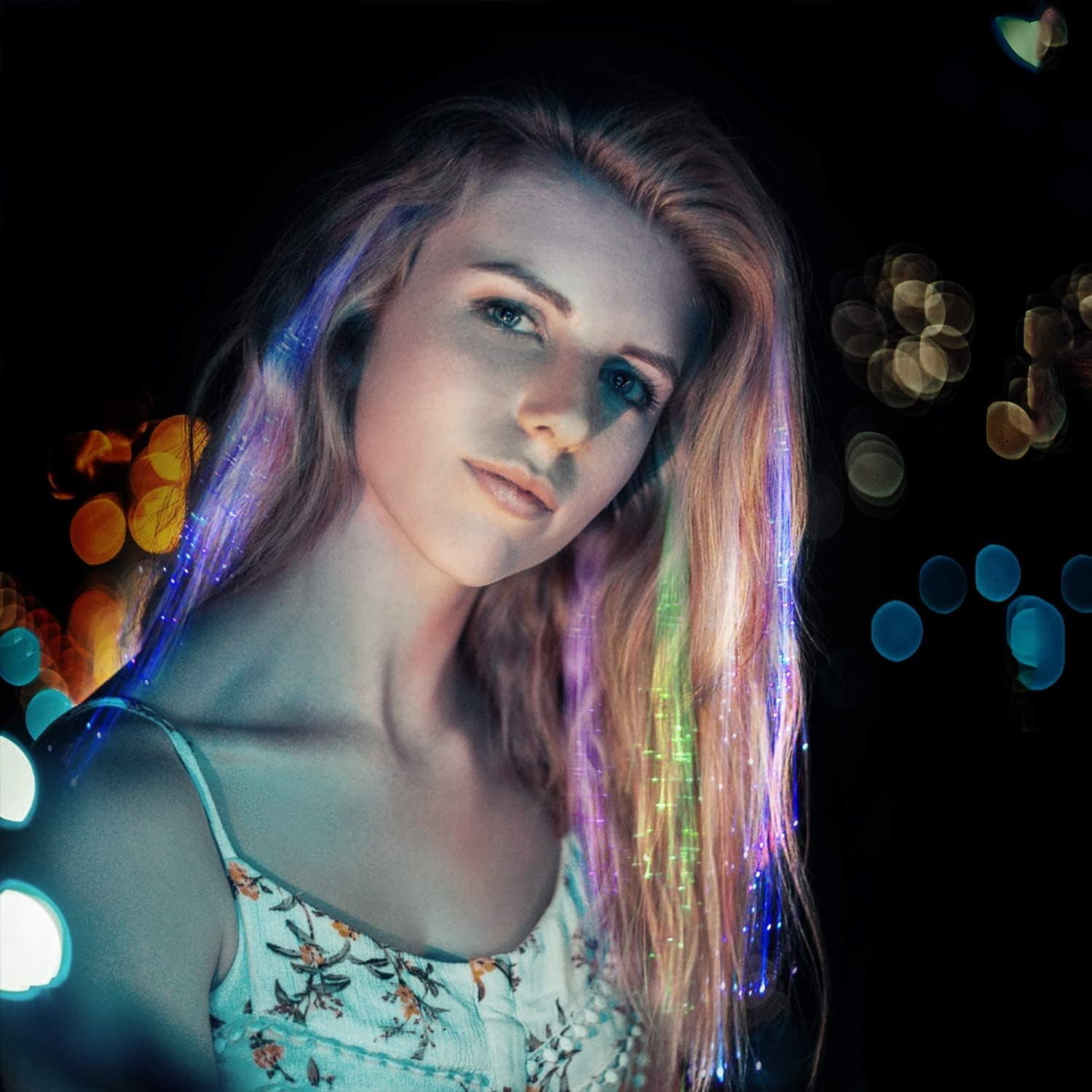 LINLIN Light Up Hair, LED Hair Extensions LED Hair Led Luminous Wig LED Luminous Braids Hair Fiber Jewelry Luminous