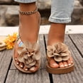thumbnail image 2 of DAFEI Women's Slip Flip Flop Sandals with Floral Decorations Flat Soft Soles and Color Block Lightweight Design, 2 of 8
