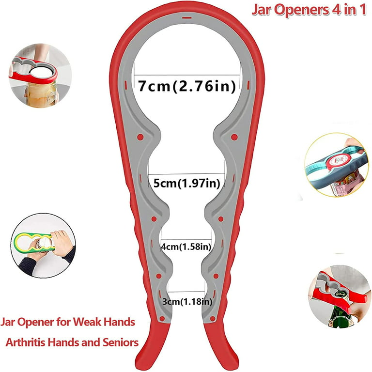  Astofli 5 Pack Jar Opener For Seniors With Arthritis, Easy  Twist Lid Opener Jar Opener For Opening Jars With 2 PCS Rubber Jar Gripper,  Multi Can Openers Prime For Seniors With