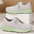 thumbnail image 4 of Women's Wide Toe Box Barefoot Shoes Breathable Non Slip Walking Shoes Lightweight Knit Running Lace Up Sneakers Green Size 6, 4 of 6