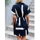 thumbnail image 5 of Vestidos de Verano para Mujer 2025, Informales, de Corta, con Escote en V y Lazo Frontal. Azul Marino M, 5 of 8